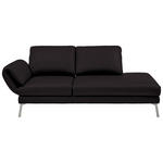 RÉCAMIERE in Echtleder Dunkelbraun  - Chromfarben/Dunkelbraun, Design, Leder/Metall (209/85-109/95-16cm) - Dieter Knoll