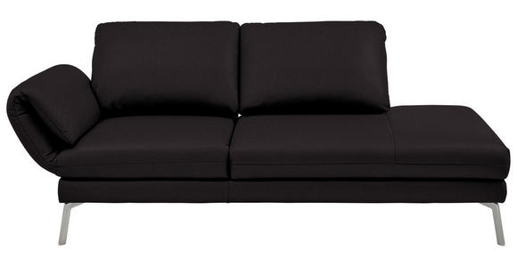 RÉCAMIERE in Echtleder Dunkelbraun  - Chromfarben/Dunkelbraun, Design, Leder/Metall (209/85-109/95-16cm) - Dieter Knoll