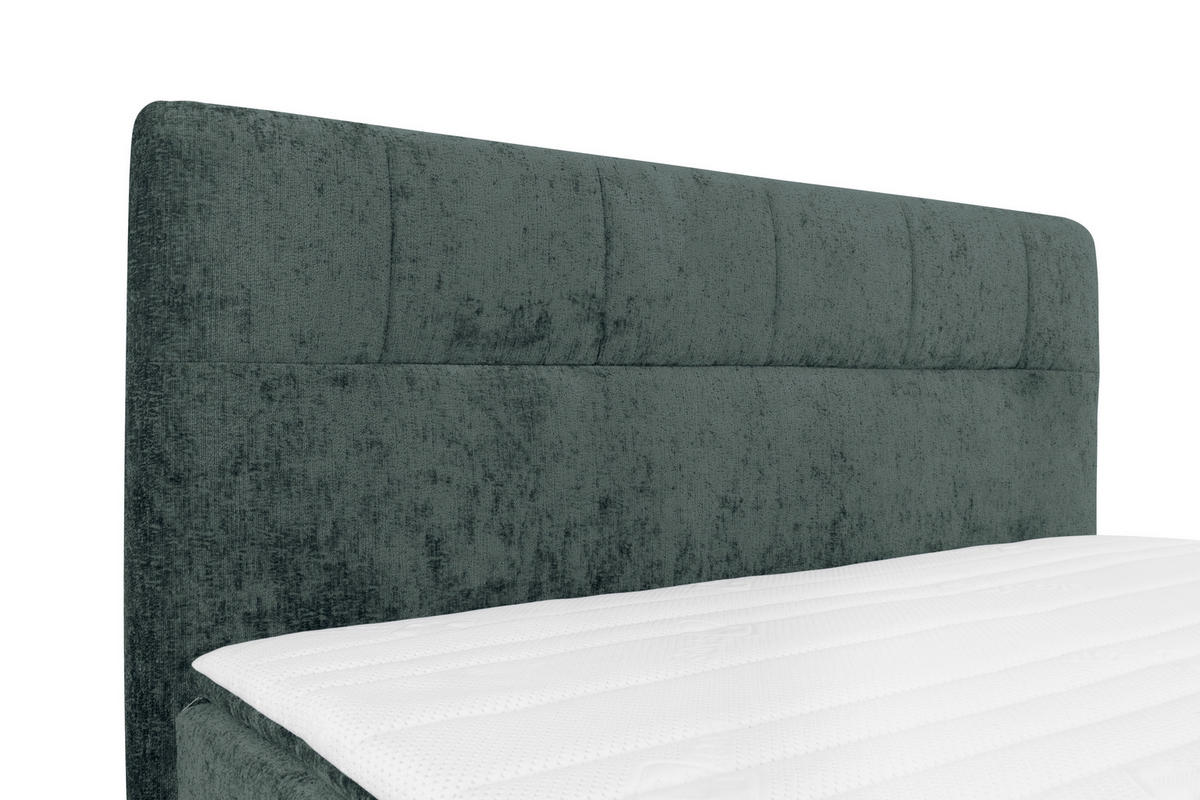 BOXSPRINGBETT 160/200 cm  in Dunkelgrau  - Dunkelgrau/Schwarz, Design, Textil/Metall (160/200cm) - Esposa
