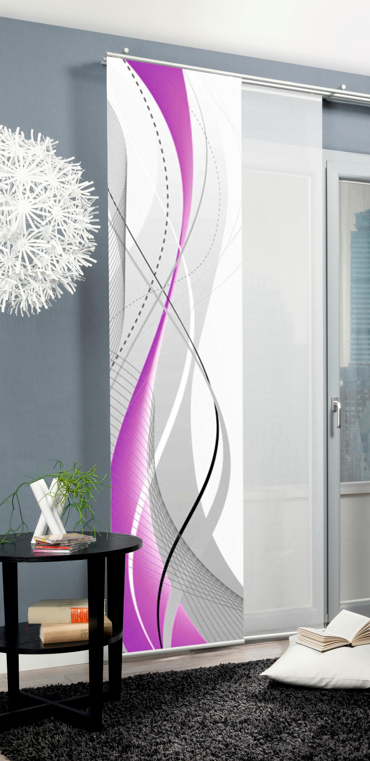 FLÄCHENVORHANG in Beere, Brombeere blickdicht  - Beere/Brombeere, Design, Textil (60/245cm) - Schmidt W. Gmbh