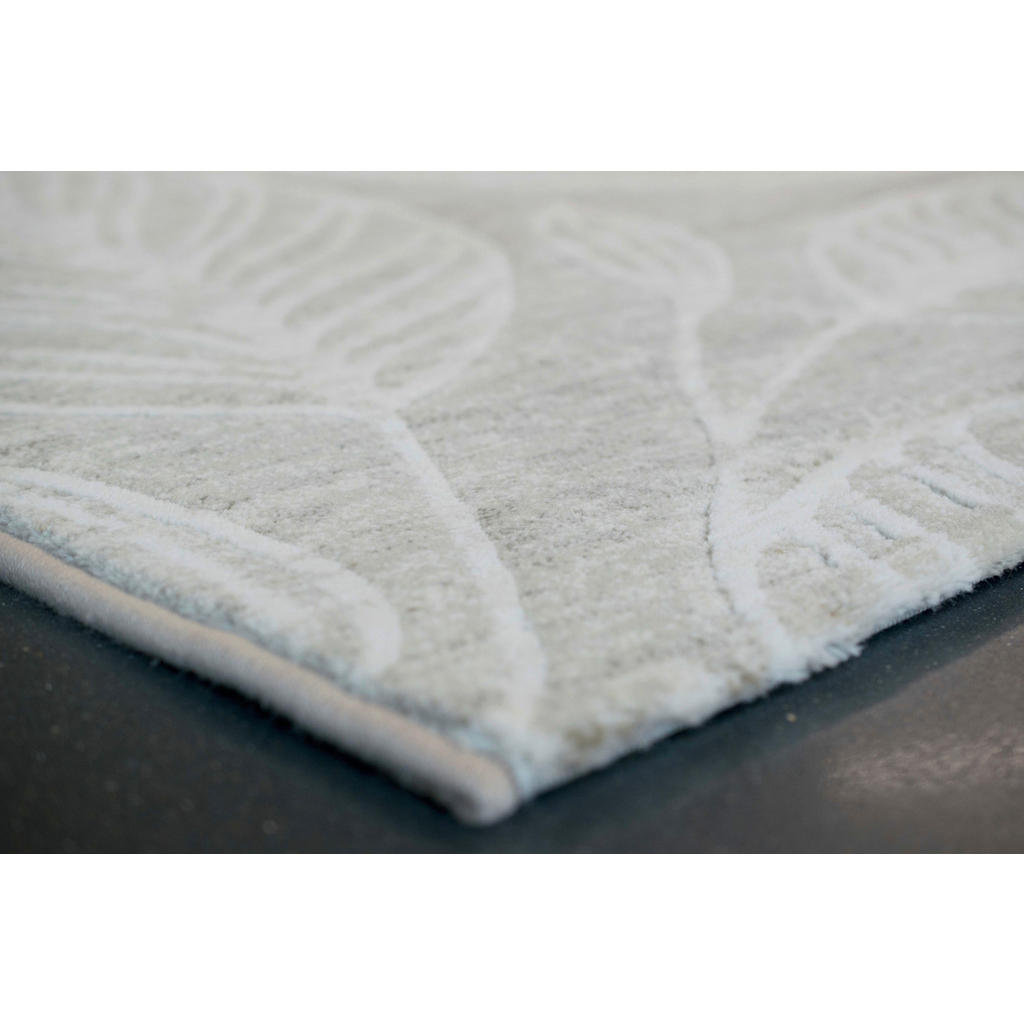 Thumbnail - Novel Webteppich Catania, Grau, Weiß, Hellgrau, Textil, Floral, rechteckig, 160x230 cm, Oeko-Tex® Standard 100, für Fußb...