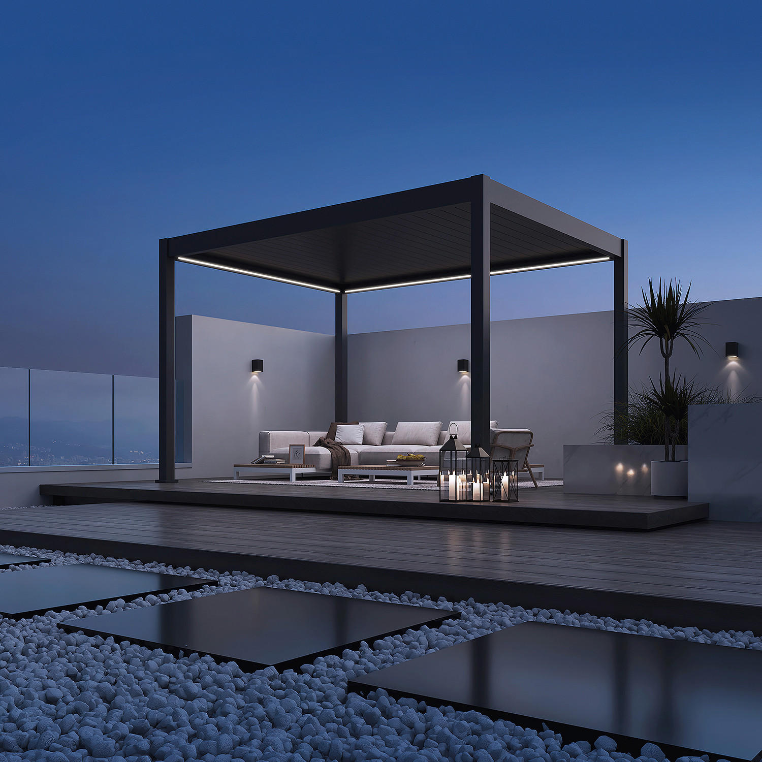 PERGOLA - Anthrazit, Basics, Metall (400/255/300cm) - Gardenson