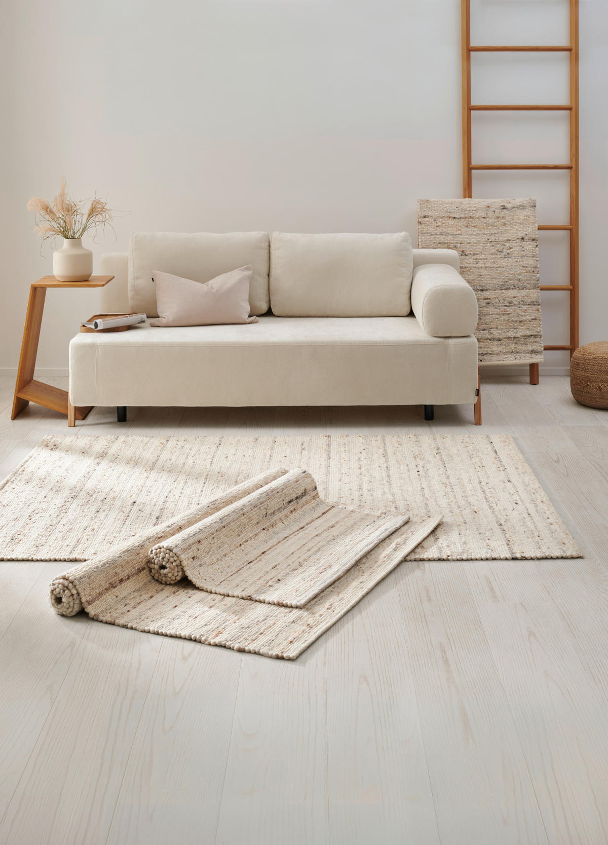 RUČNO TKANI TEPIH 130/190 cm   krem  Nova  - krem, Konvencionalno, tekstil (130/190cm) - Linea Natura