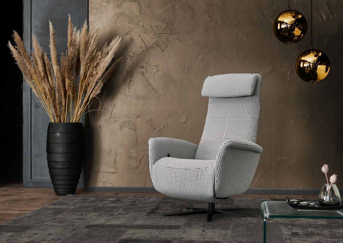 RELAXSESSEL in Textil Grau, Schwarz, Silberfarben  - Silberfarben/Schwarz, Design, Textil/Metall (78/88-177/82cm) - Valdera