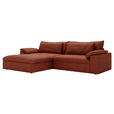 ECKSOFA  in Webstoff Rostfarben  198/306 cm  - Rostfarben/Schwarz, MODERN, Kunststoff/Textil (198/306cm) - Carryhome