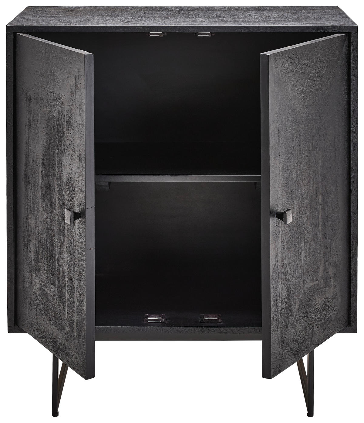 KOMMODE  in 80/90/40 cm  - Schwarz, Design, Holz/Metall (80/90/40cm) - Livetastic