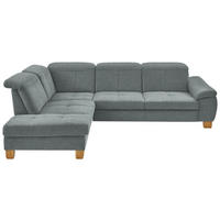 ECKSOFA in Flachgewebe Hellgrau  243/301 cm  - Wildeiche/Hellgrau, Natur, Holz/Textil (243/301cm) - Voleo