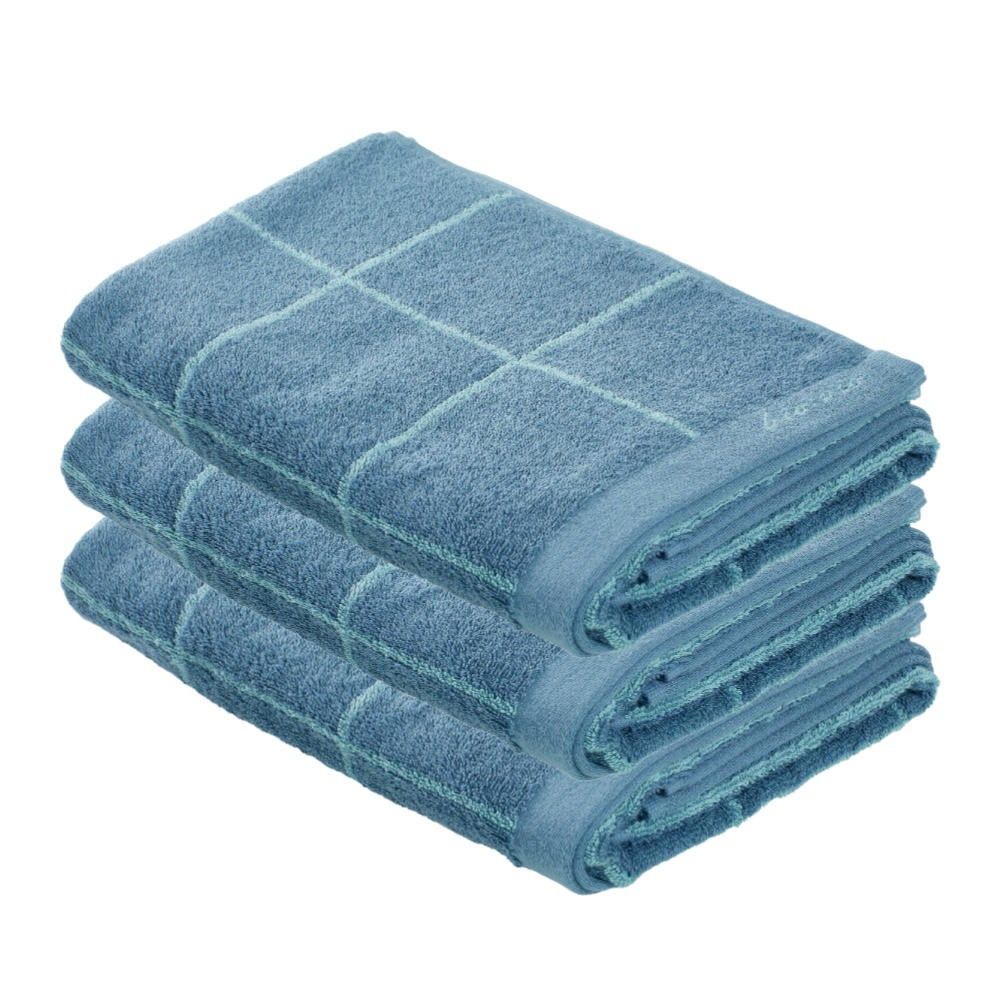 FROTTIERSET CHAMP Petrol, Türkis 3-teilig  - Türkis/Petrol, Natur, Textil (30/50cm) - Bio:Vio
