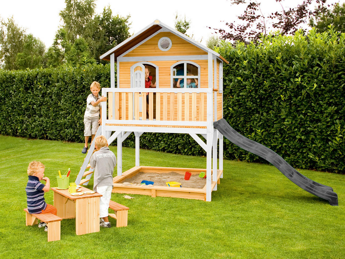 SPIELHAUS 432/293/212 cm  - Weiss/Braun, Konventionell, Holz (432/293/212cm)