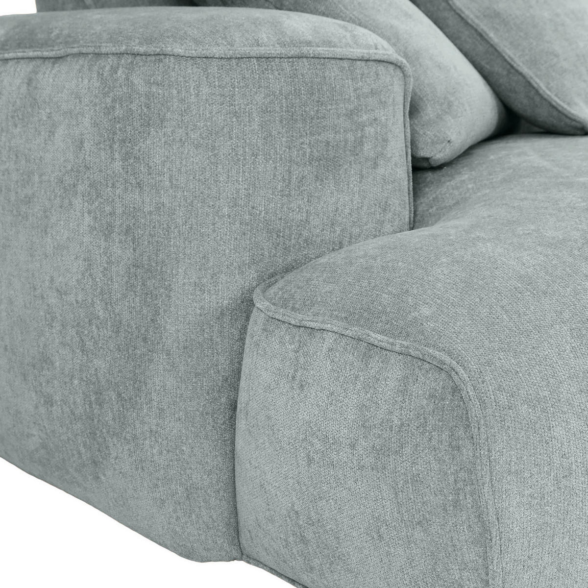 MEGASOFA Flachgewebe Salbeigrün  - Salbeigrün/Schwarz, MODERN, Kunststoff/Textil (270/77/140cm) - Lomoco