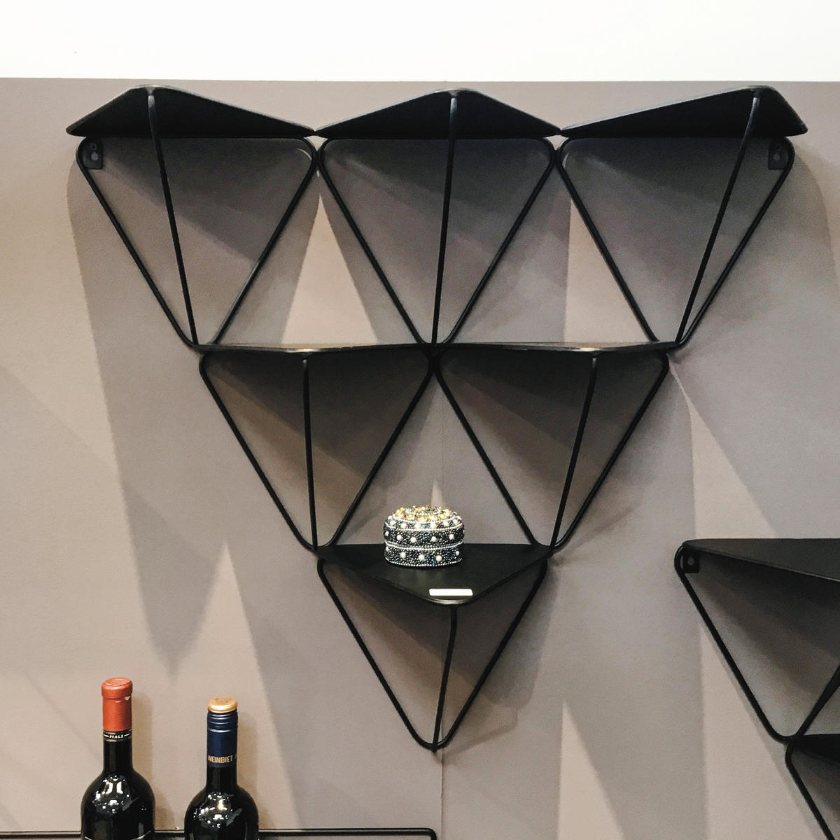 WANDREGAL  - Schwarz, Design, Metall (72/63/22cm)
