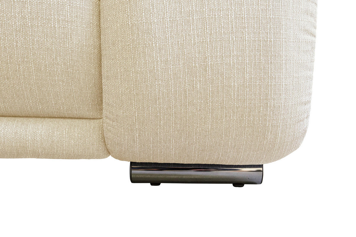ECKSOFA Creme Struktur  - Chromfarben/Creme, KONVENTIONELL, Textil/Metall (280/310cm) - Carryhome