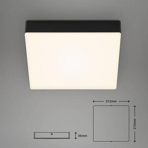 LED SVJETILJKA STROPNA  - crna, Basics, plastika (21,2/21,2/3,6cm)