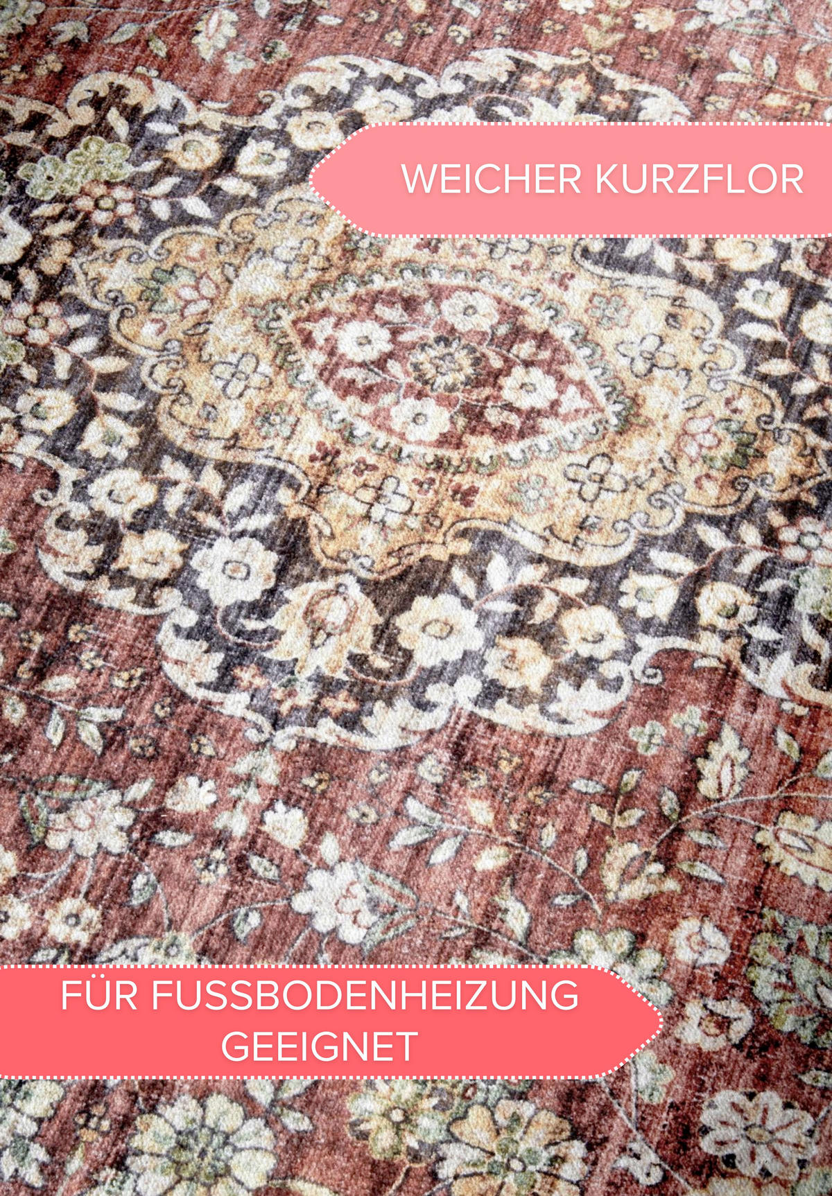 VINTAGE-TEPPICH 80/150/150 cm Asya Dunkelblau, Dunkelrot  - Dunkelblau/Dunkelrot, Design, Kunststoff/Textil (80/150/150cm) - Hanse Home