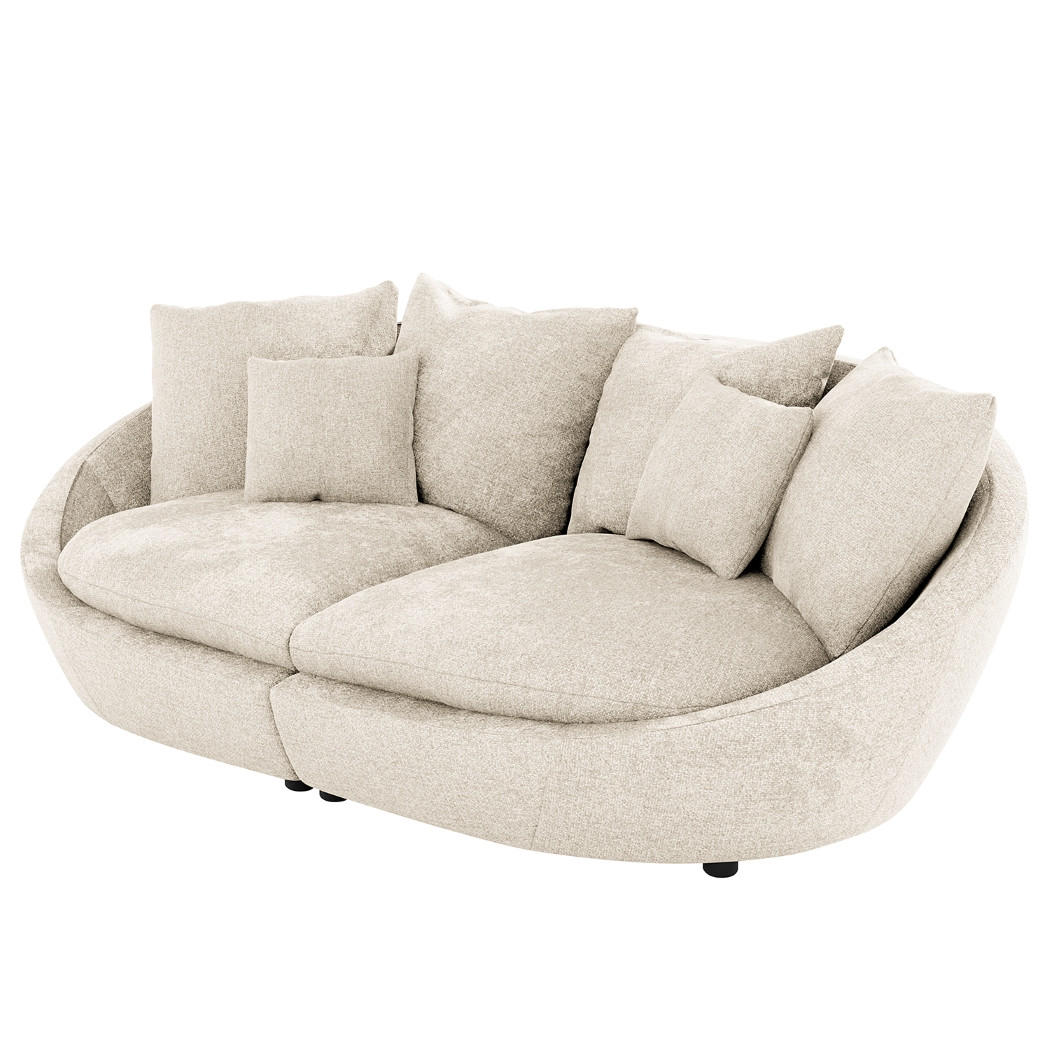 BIGSOFA in Chenille Silberfarben  - Silberfarben/Schwarz, Modern, Kunststoff/Textil (280/87/131cm) - Trendmanufaktur