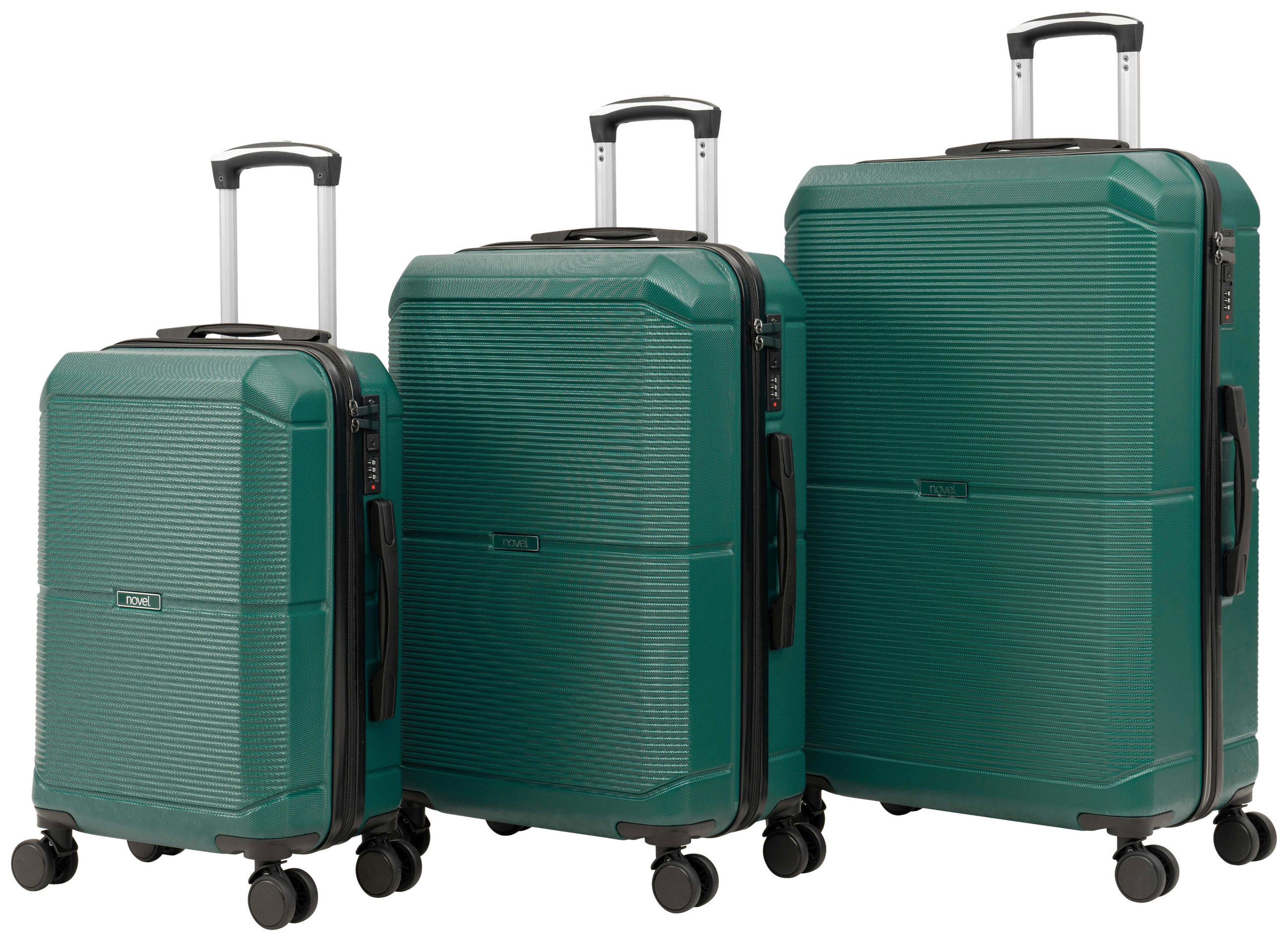 REISEKOFFERSET Smaragdgrün 3-teilig  - Smaragdgrün, Design, Kunststoff (48,5/76/30cm) - Novel