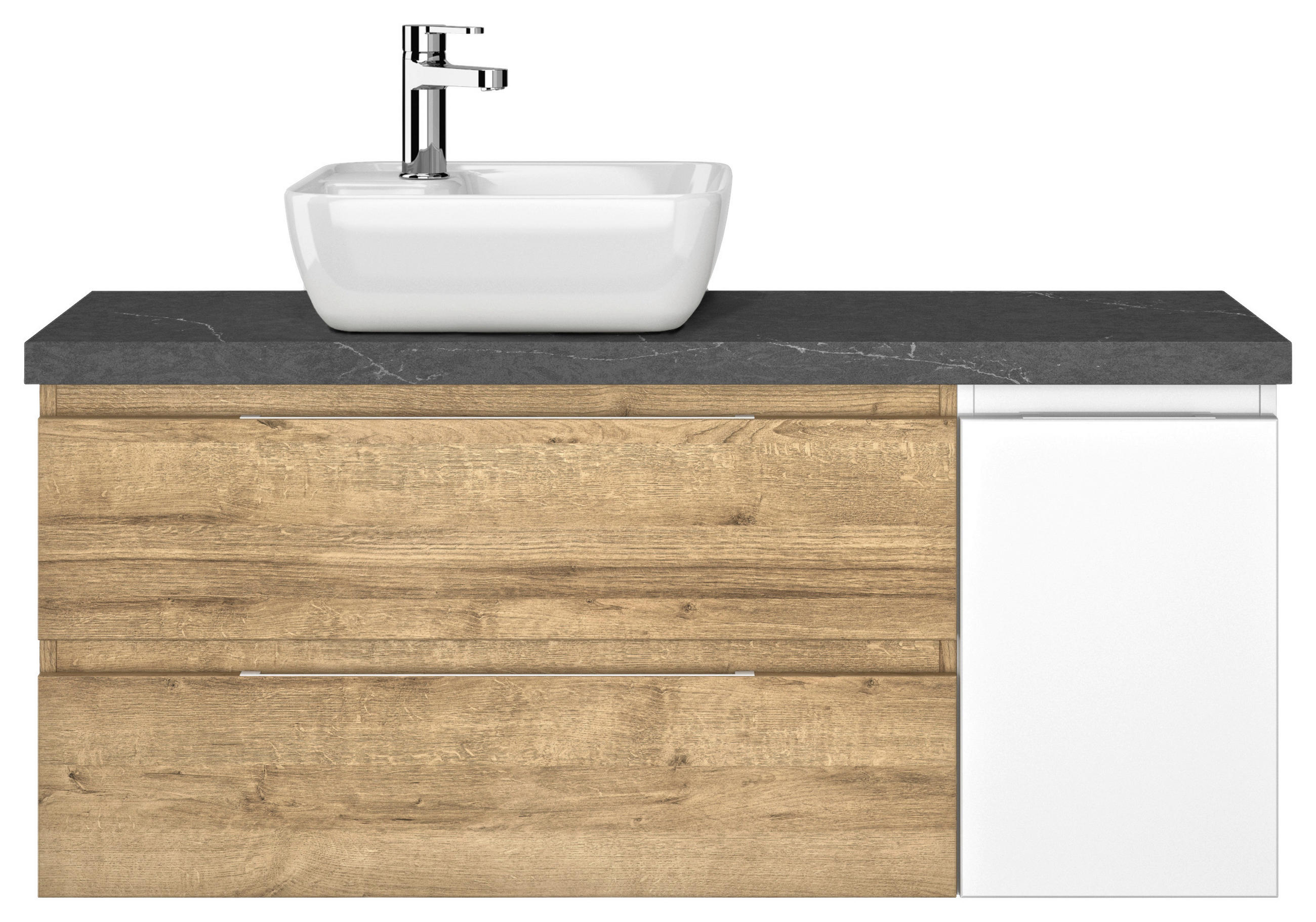 WASCHTISCHKOMBI 118 cm  - Schieferfarben/Eichefarben, KONVENTIONELL, Keramik/Holzwerkstoff (118cm) - Pelipal