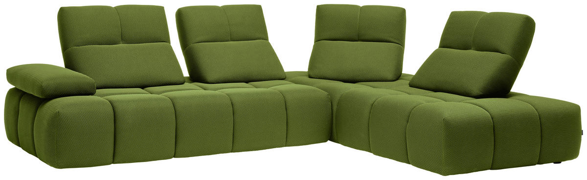 ECKSOFA in Struktur Grün  313/233 cm  - Schwarz/Grün, Design, Kunststoff/Textil (313/233cm) - Emilio Belluti