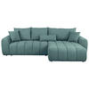 ECKSOFA in Velours Petrol  - Petrol/Schwarz, Konventionell, Kunststoff/Textil (298/168cm) - Carryhome