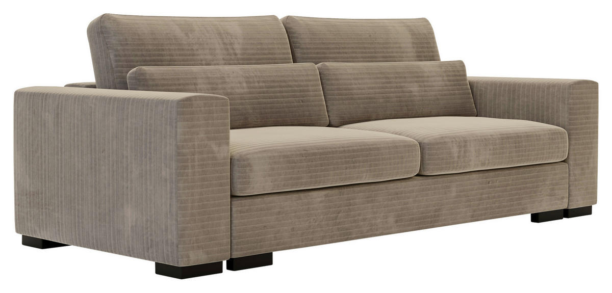 SCHLAFSOFA in Flachgewebe Beige  - Beige/Schwarz, Konventionell, Kunststoff/Textil (236/78/114cm) - Carryhome