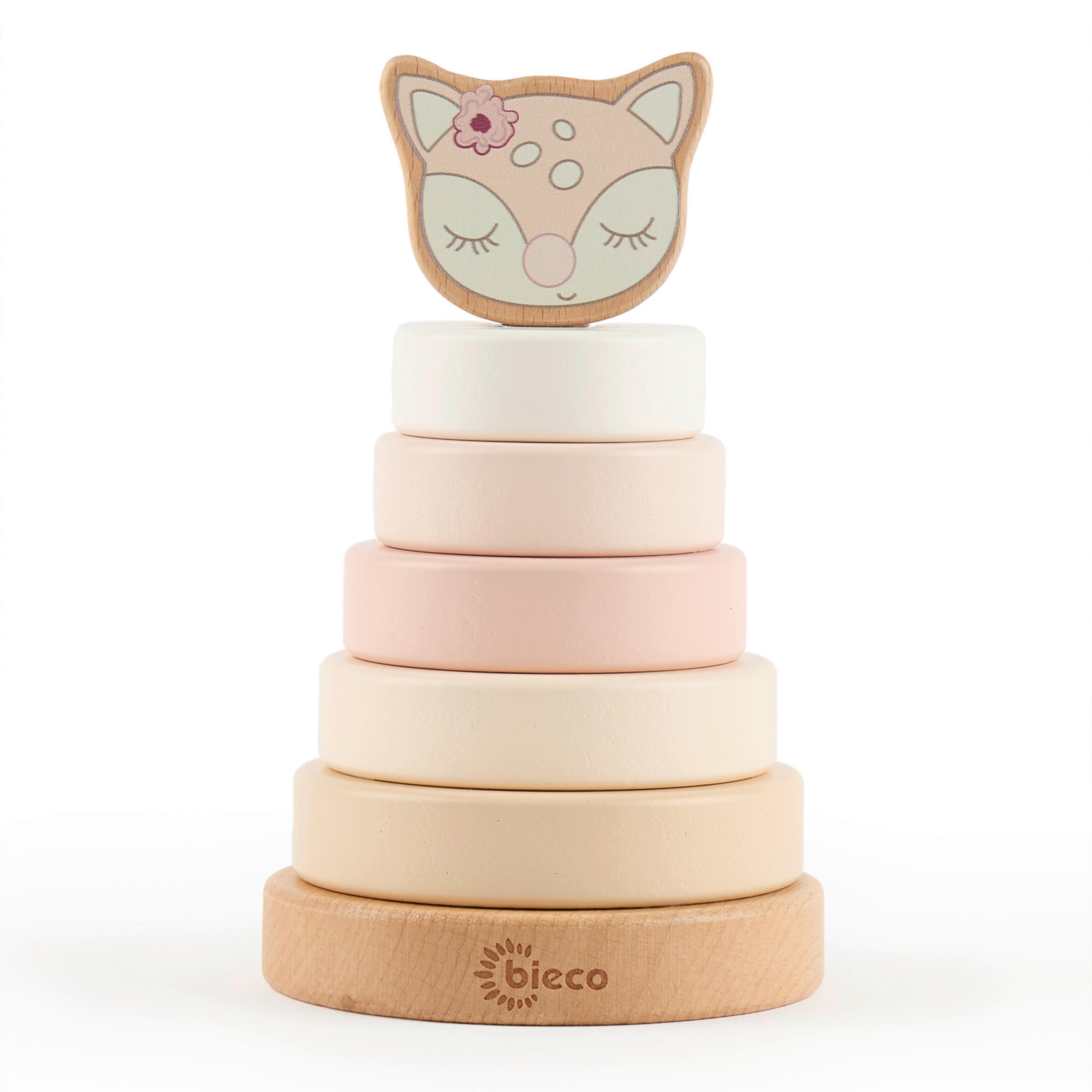 STAPELTURM - Beige/Rosa, Basics, Holz (10/18,5/10cm)