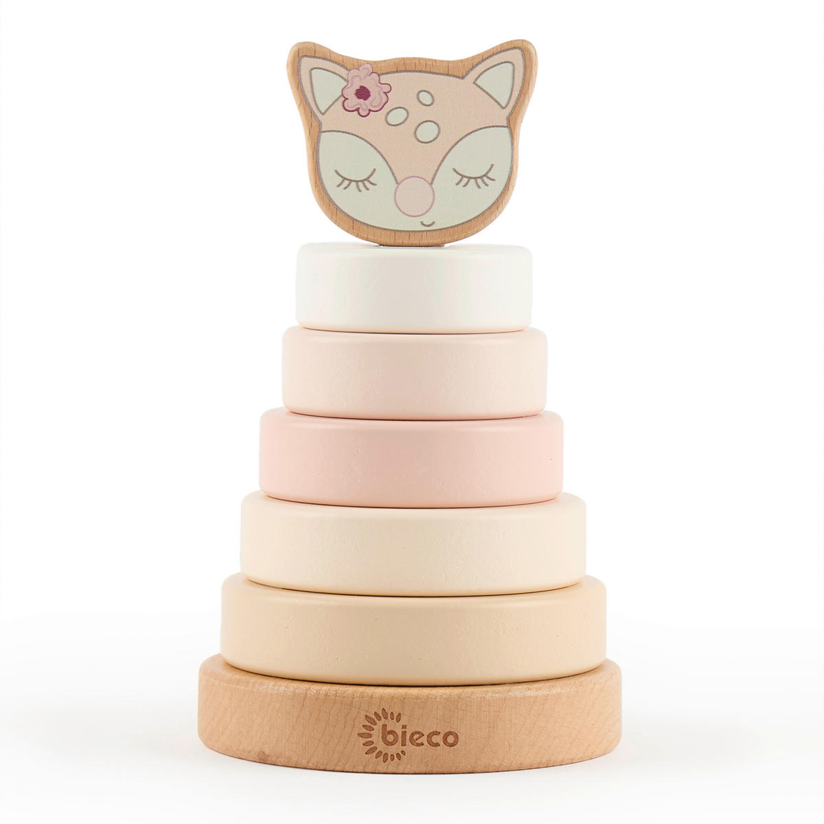 STAPELTURM Stapelturm Reh Ella  - Beige/Rosa, Basics, Holz (10/18,5/10cm)