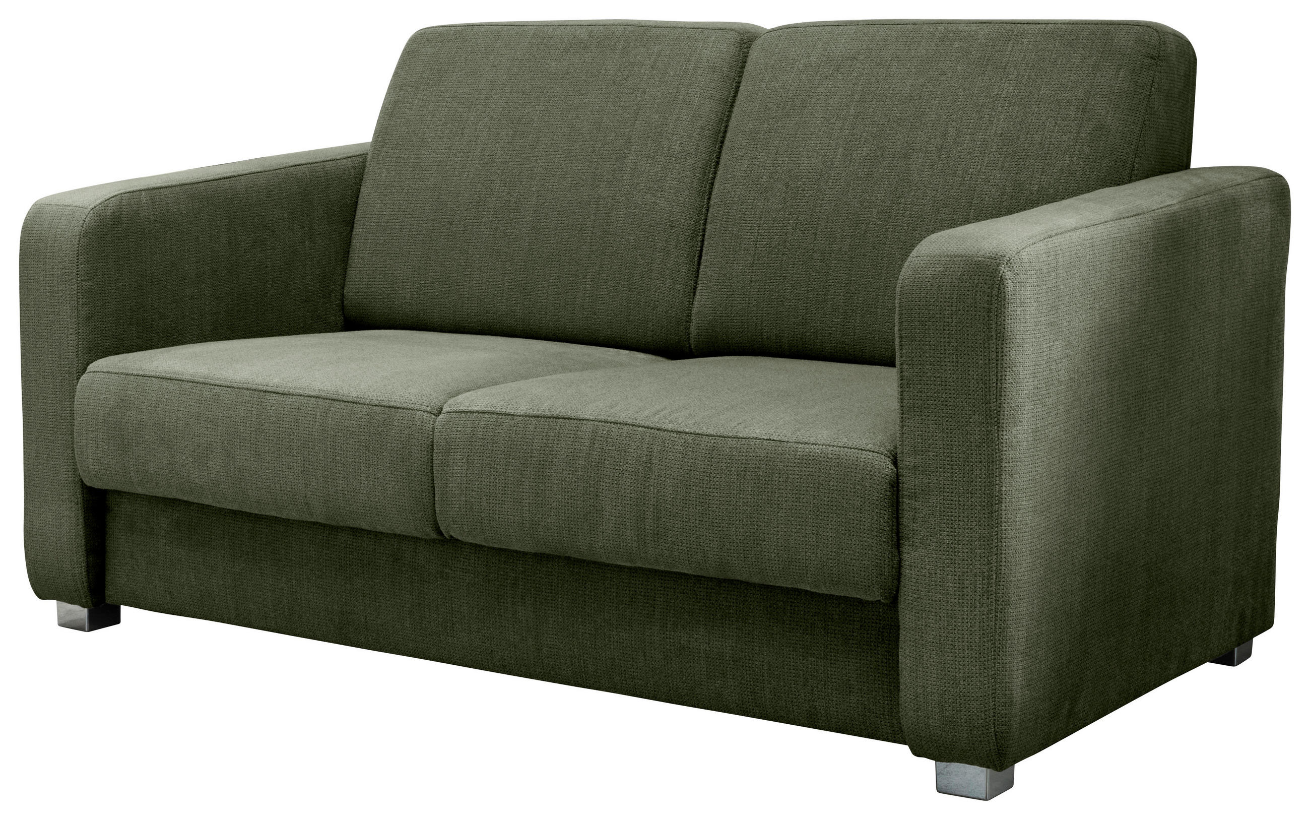 SCHLAFSOFA in Textil Dunkelgrün  - Chromfarben/Dunkelgrün, Basics, Kunststoff/Textil (159/88/87cm) - Livetastic
