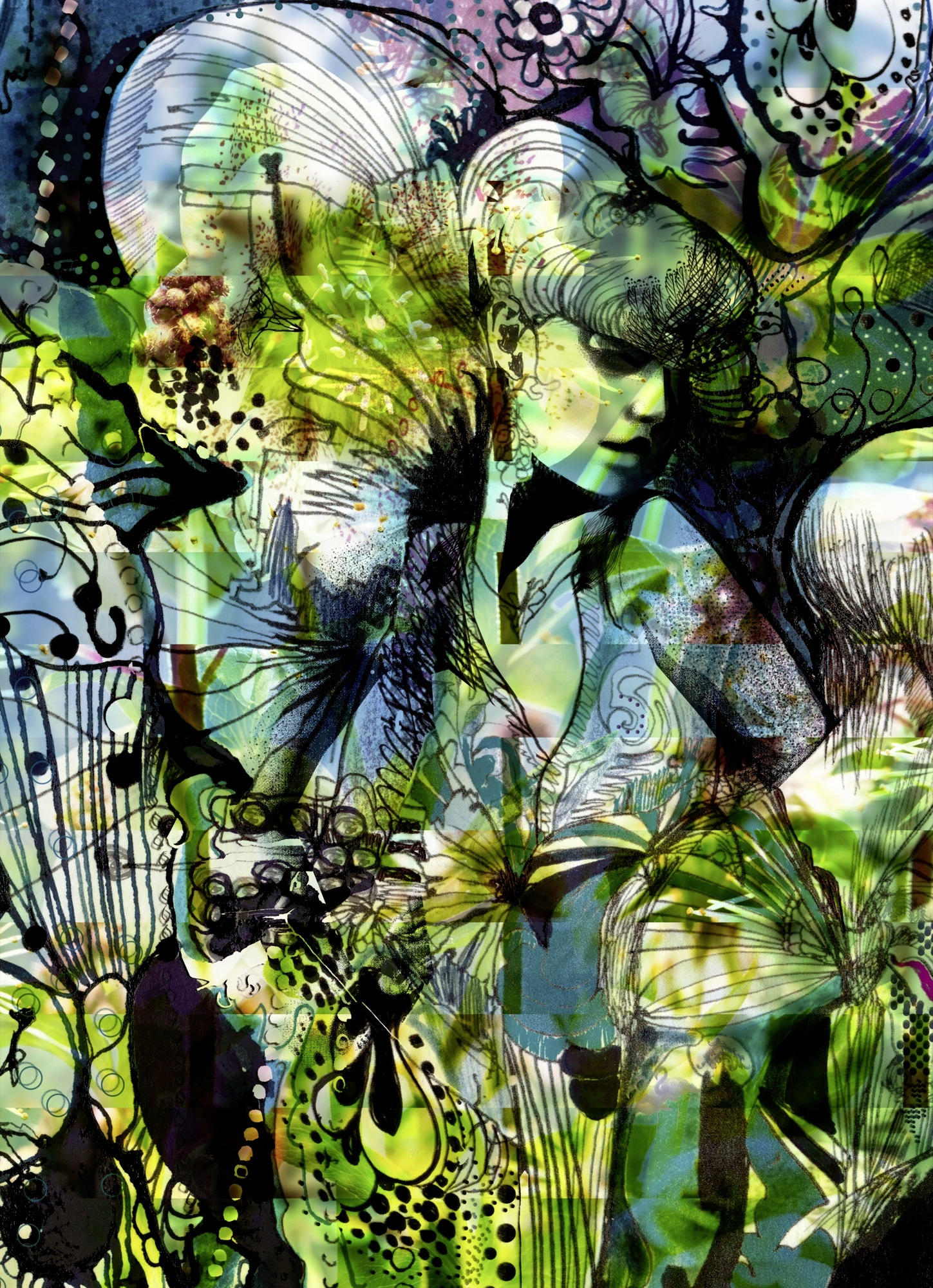 FOTOTAPETE Aphrodite's Garden  - Multicolor/Schwarz, Basics, Papier (184/254cm) - Komar