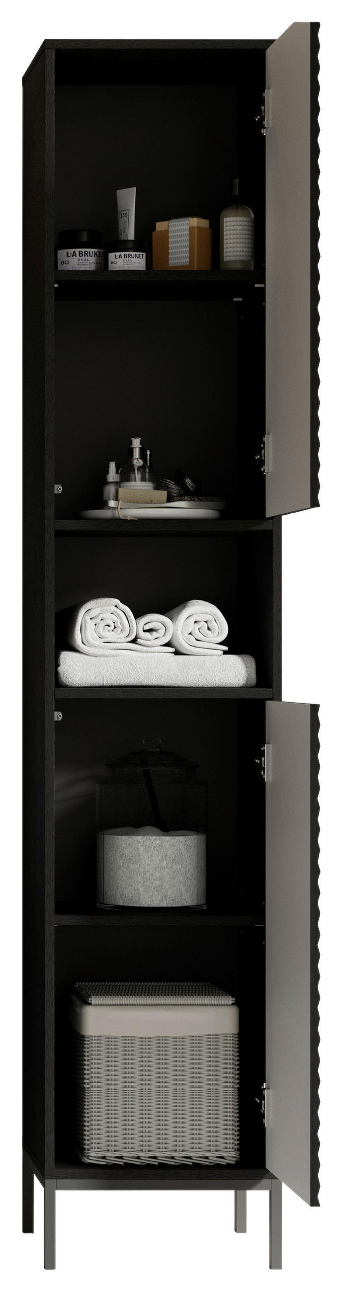 HOCHSCHRANK 38/197/32 cm  - Schwarz, MODERN, Holzwerkstoff/Metall (38/197/32cm) - MID.YOU
