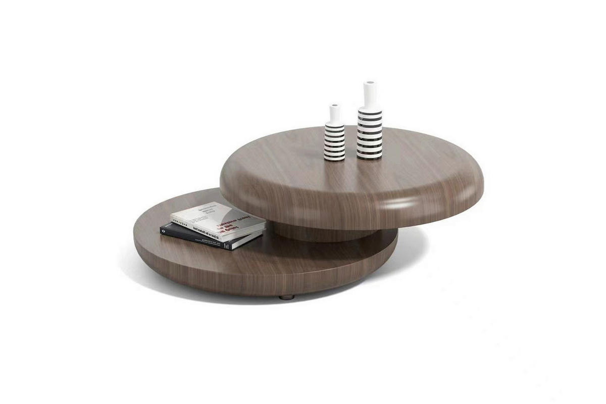 COUCHTISCH furniert 90/90/35 cm rund Walnussfarben  - Walnussfarben, MODERN, Holzwerkstoff (90/90/35cm) - Livetastic