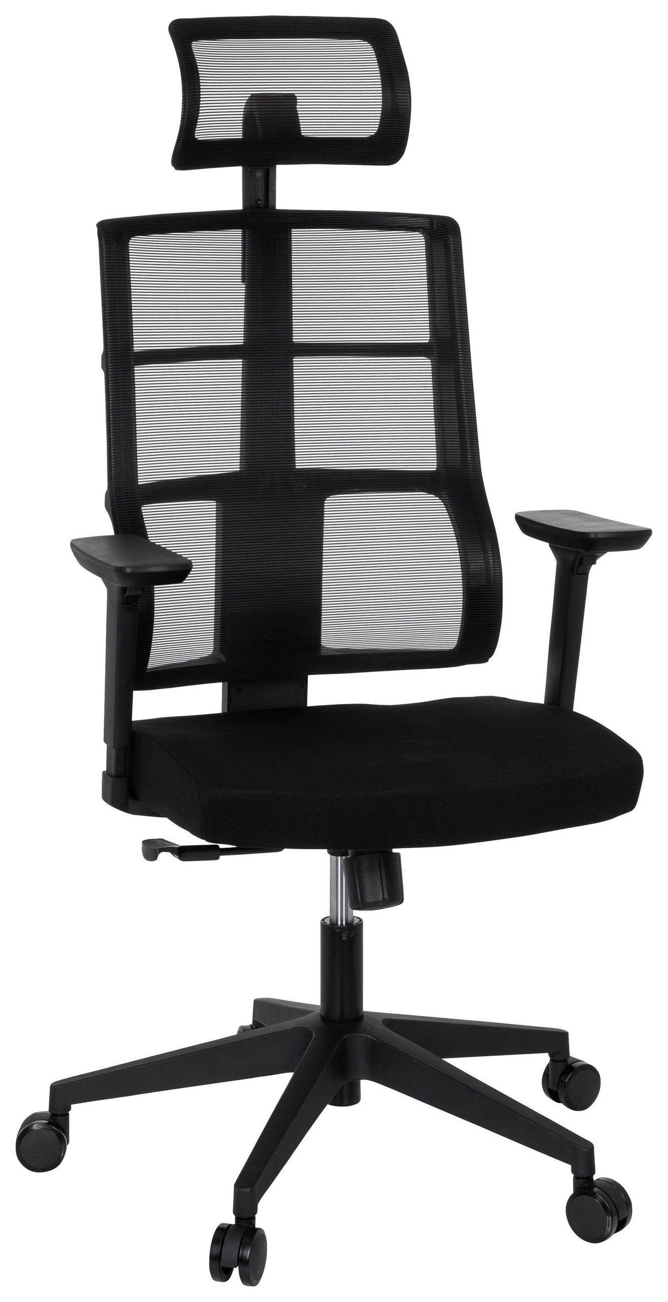 OTOČNÁ STOLIČKA, sieťovina, plochá tkanina, čierna - čierna, Modern, textil/plast (64/138/62cm) - MID.YOU