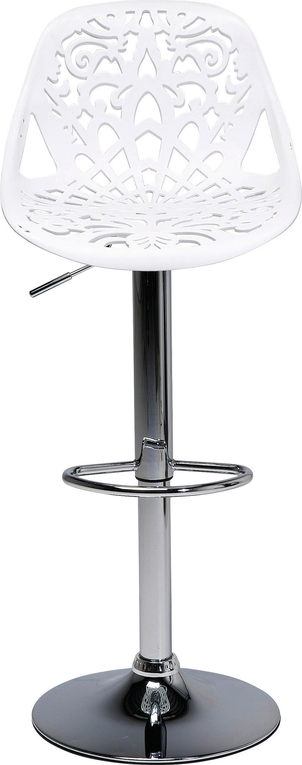 BARHOCKER Weiß, Chromfarben Stahl  - Chromfarben/Weiß, Design, Kunststoff/Metall (45/85/50cm) - Kare-Design