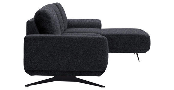 ECKSOFA in Webstoff Dunkelgrau  - Dunkelgrau/Schwarz, Design, Textil/Metall (320/172cm) - Valnatura