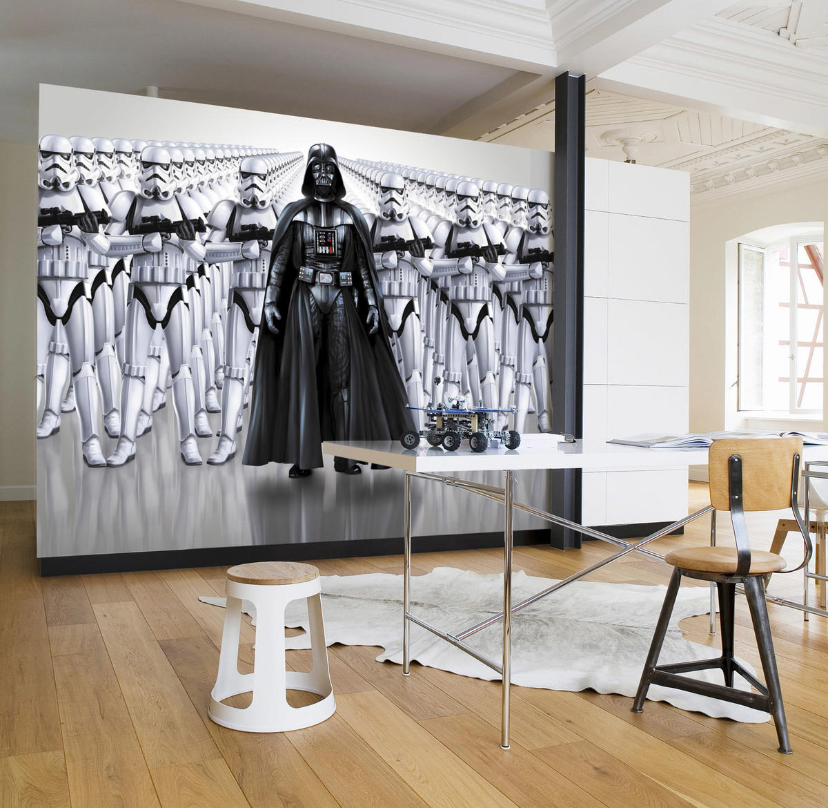 FOTOTAPETE Star Wars  - Schwarz/Weiß, LIFESTYLE, Papier (368/254cm) - Disney