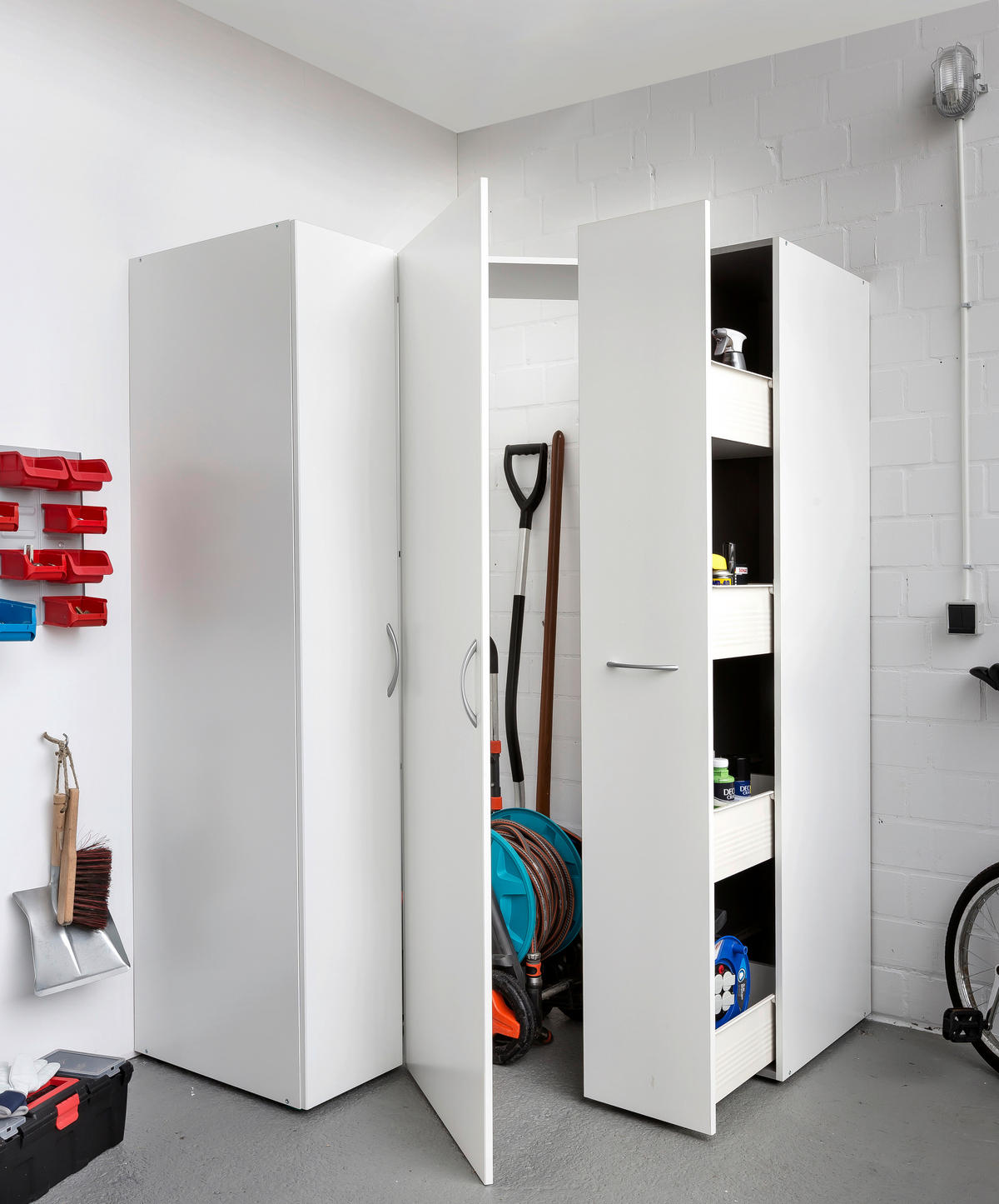 MEHRZWECKSCHRANK 45/185/54 cm  in Weiß  - Alufarben/Weiß, KONVENTIONELL, Holzwerkstoff/Kunststoff (45/185/54cm) - Xora