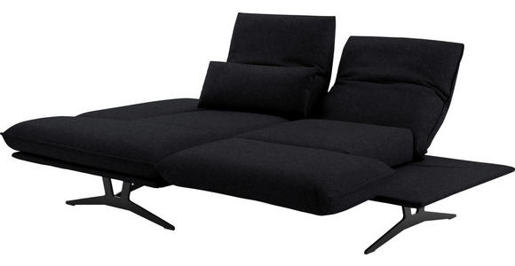 ECKSOFA in Echtleder Anthrazit  - Gelb/Anthrazit, Design, Leder/Metall (130/210cm) - Dieter Knoll