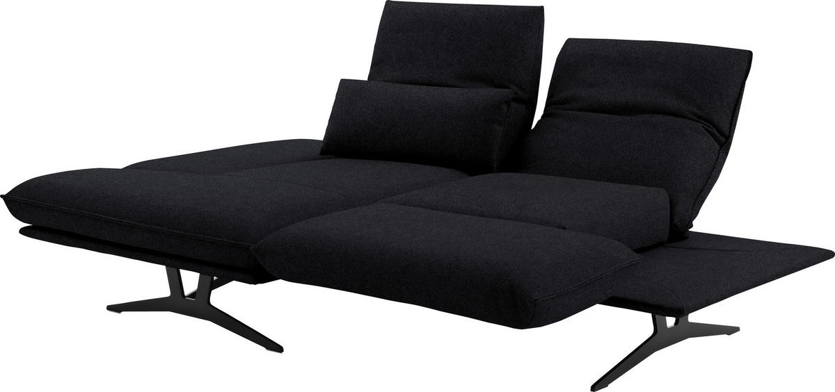 ECKSOFA in Echtleder Anthrazit  - Gelb/Anthrazit, Design, Leder/Metall (130/210cm) - Dieter Knoll