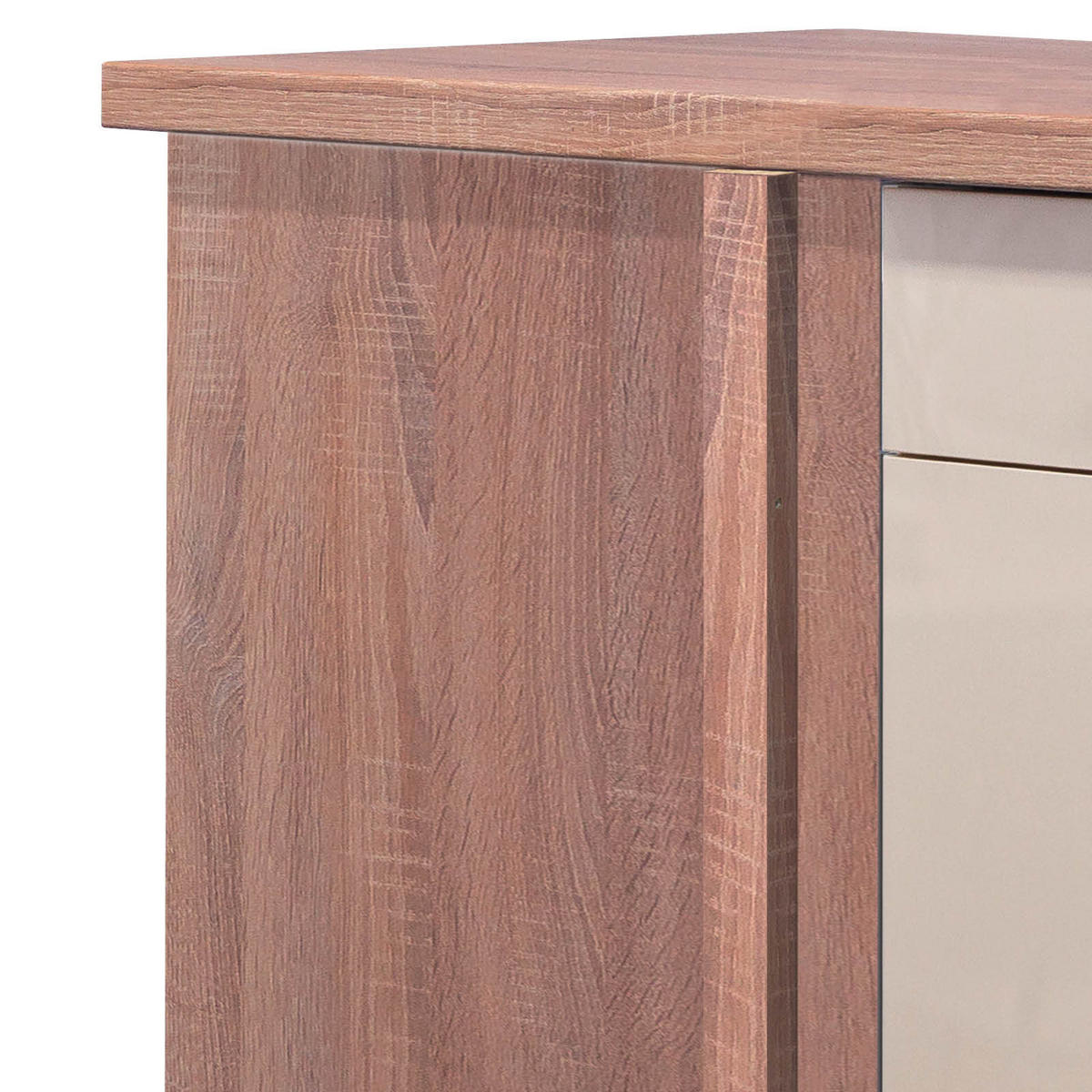 ECKUNTERSCHRANK 110/86/60 cm  in Kaschmir  - Kaschmir/Edelstahlfarben, MODERN, Holzwerkstoff/Metall (110/86/60cm) - FlexWell