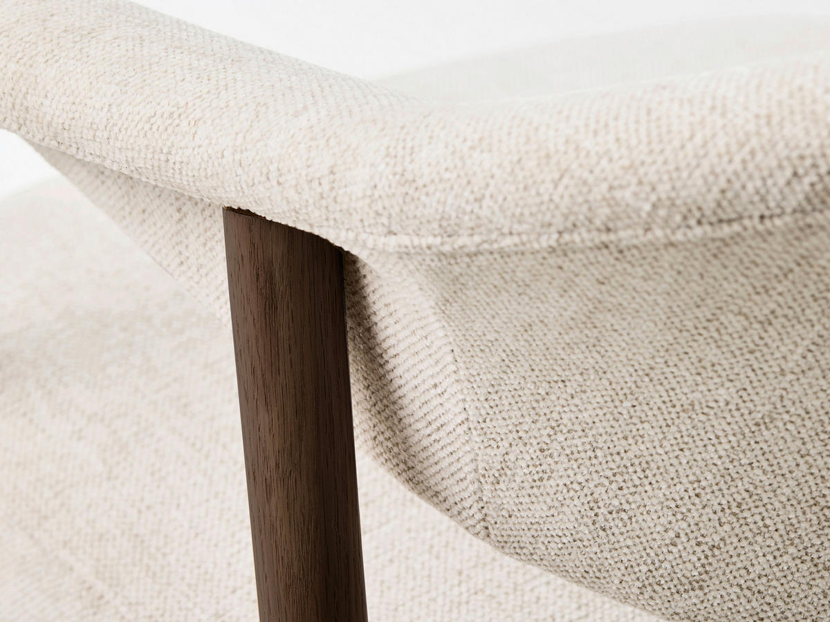 ARMLEHNSTUHL  in Chenille  - Sandfarben/Dunkelbraun, KONVENTIONELL, Holz/Textil (63/81/63cm) - Ambia Home