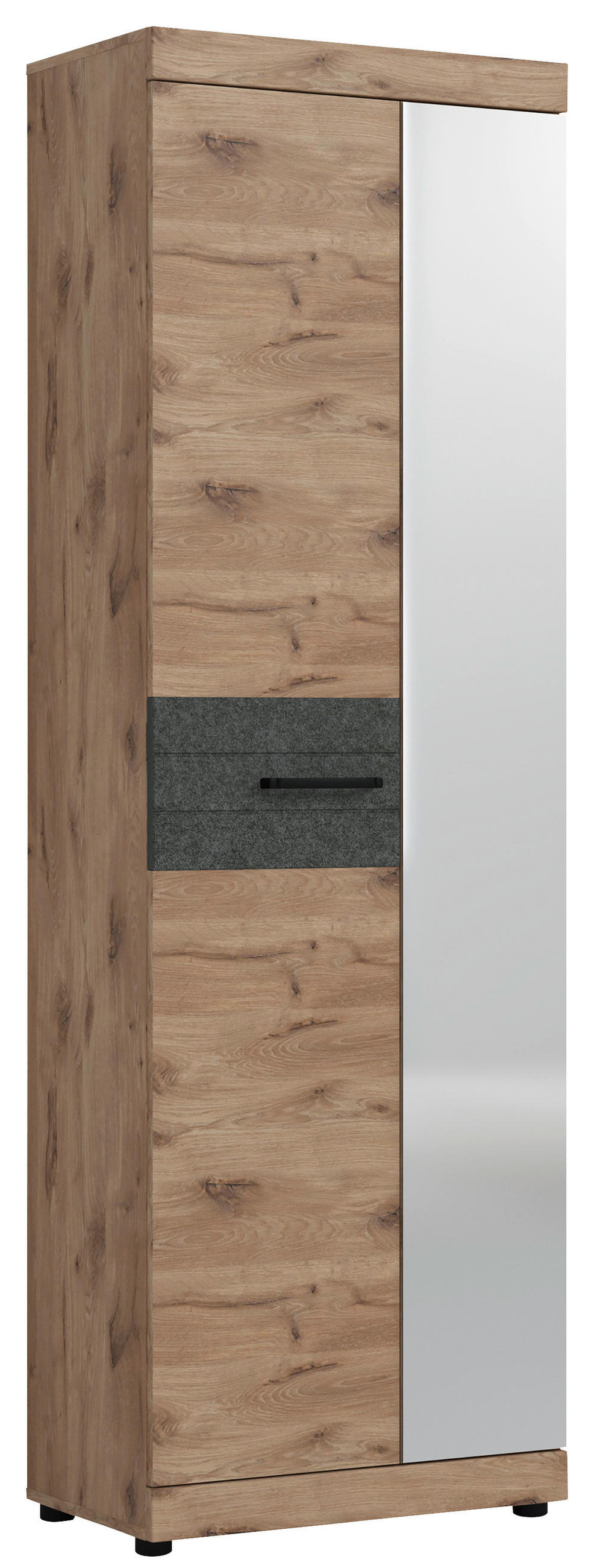 GARDEROBNA OMARA barve hrasta - barve hrasta, Design, kovina/umetna masa (65/201,3/37,9cm) - Carryhome