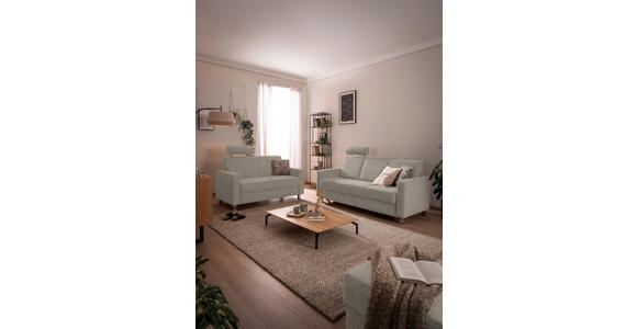 2-SITZER-SOFA in Flachgewebe Creme  - Chromfarben/Creme, Design, Textil/Metall (158/83/85cm) - Xora