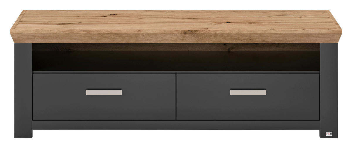 LOWBOARD  in 139,7/46,6/51,2 cm  - Graphitfarben/Eiche Artisan, Design, Holzwerkstoff/Metall (139,7/46,6/51,2cm) - SetOne by Musterring