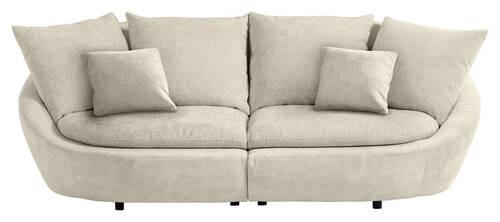 BIGSOFA in Chenille Weiss, Beige  - Weiss/Beige, Modern, Kunststoff/Textil (237/87/131cm) - Trendmanufaktur