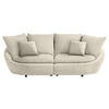 BIGSOFA in Chenille Weiss, Beige  - Weiss/Beige, Modern, Kunststoff/Textil (237/87/131cm) - Trendmanufaktur