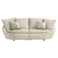 BIGSOFA in Chenille Weiss, Beige  - Weiss/Beige, Modern, Kunststoff/Textil (237/87/131cm) - Trendmanufaktur