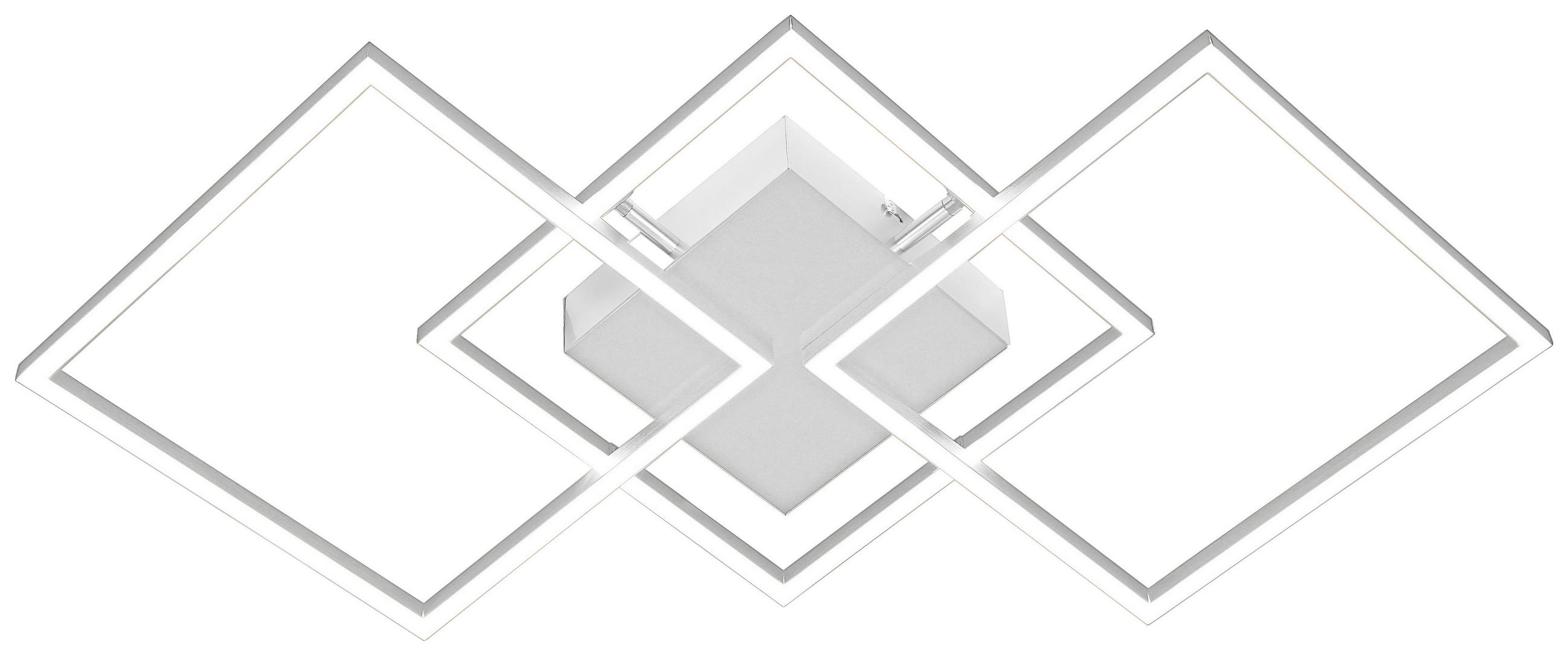 LED-DECKENLEUCHTE 75,5/37/6 cm   - Nickelfarben, Trend, Kunststoff/Metall (75,5/37/6cm) - Novel