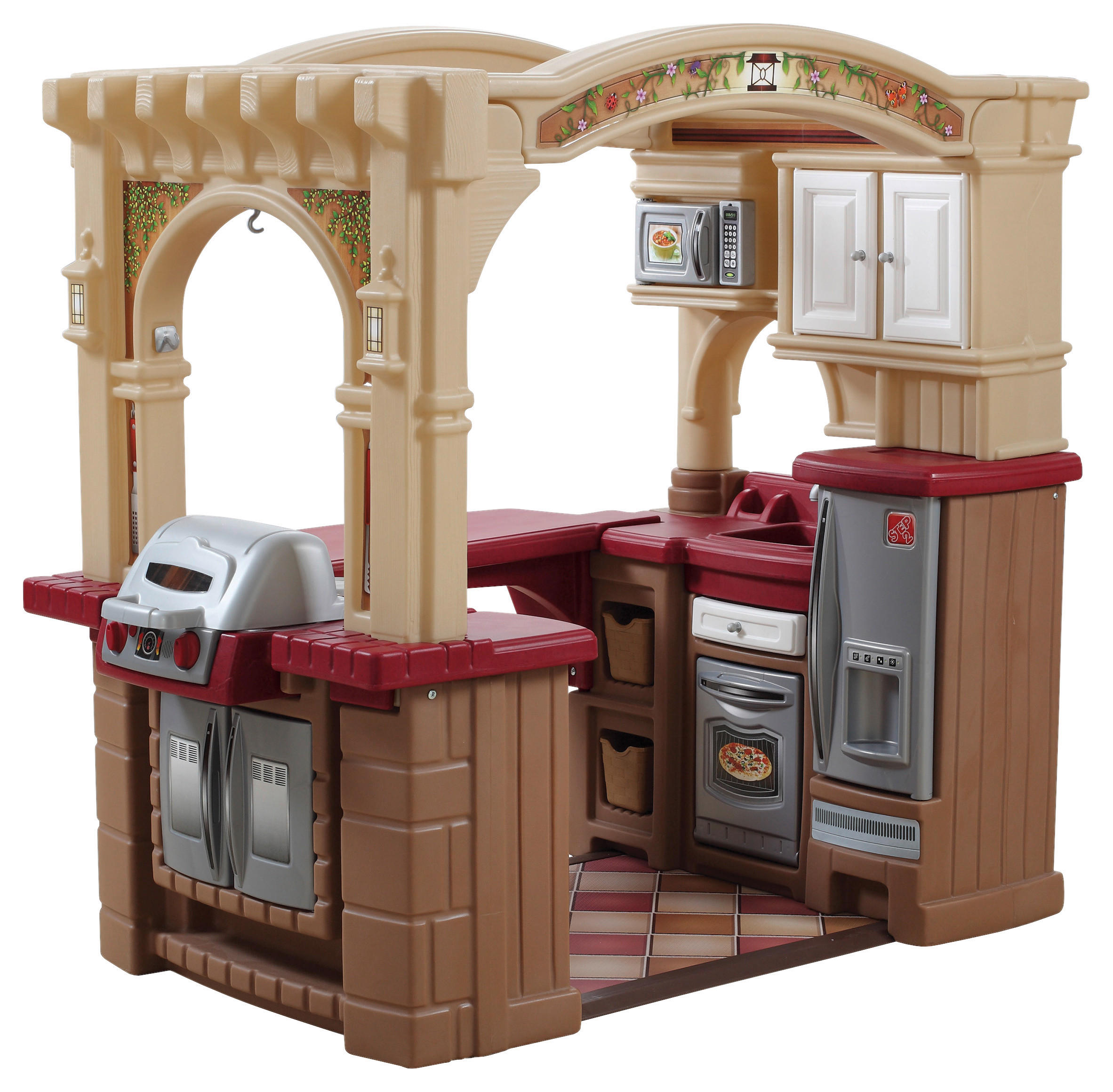 KINDERKÜCHE BEGEHBAR Grand Walk-in  - Beige/Rot, Basics, Kunststoff (129/119,4/92,4cm) - Ambia Garden