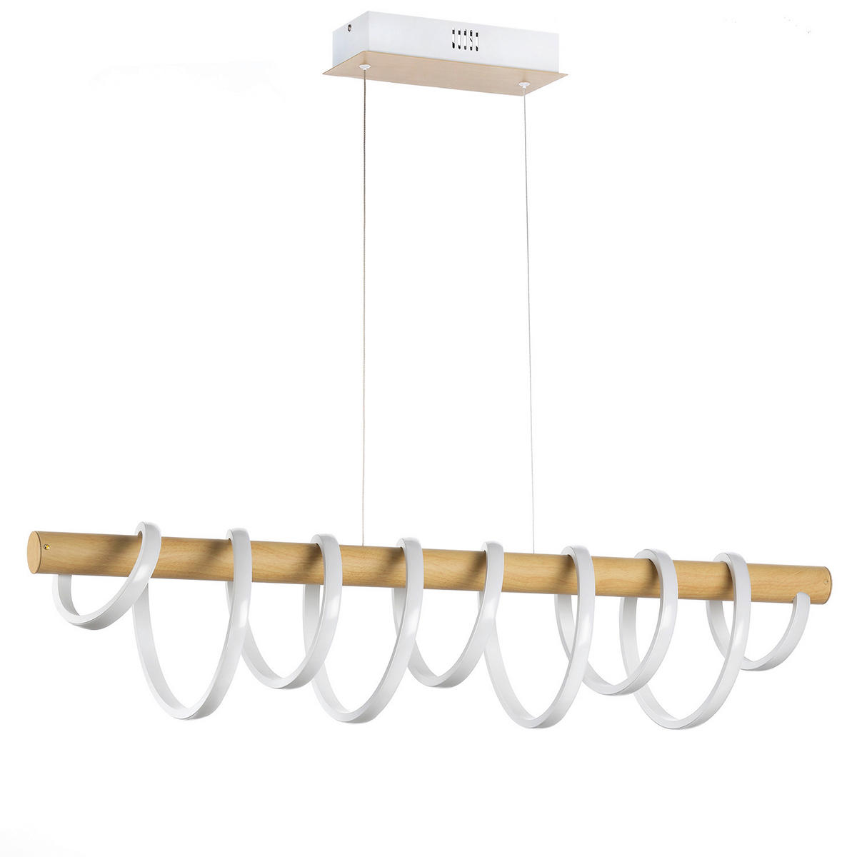 ZÁVESNÉ LED SVIETIDLO, 112/22/130 cm  - farba akácie/biela, Natur, kov (112/22/130cm)