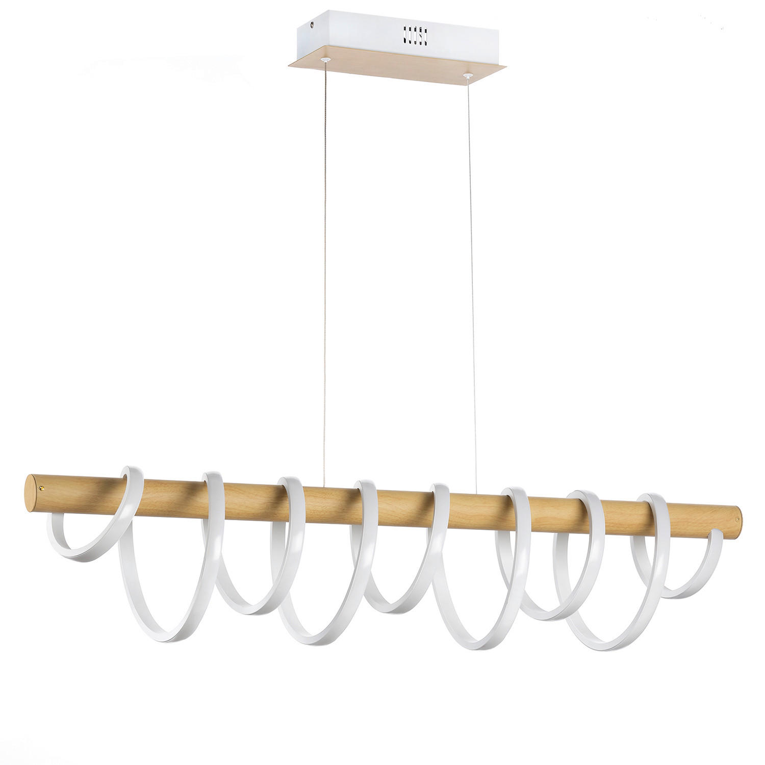 XXXLutz Led-Hängeleuchte Weiß, Akazie 22x130x112 cm