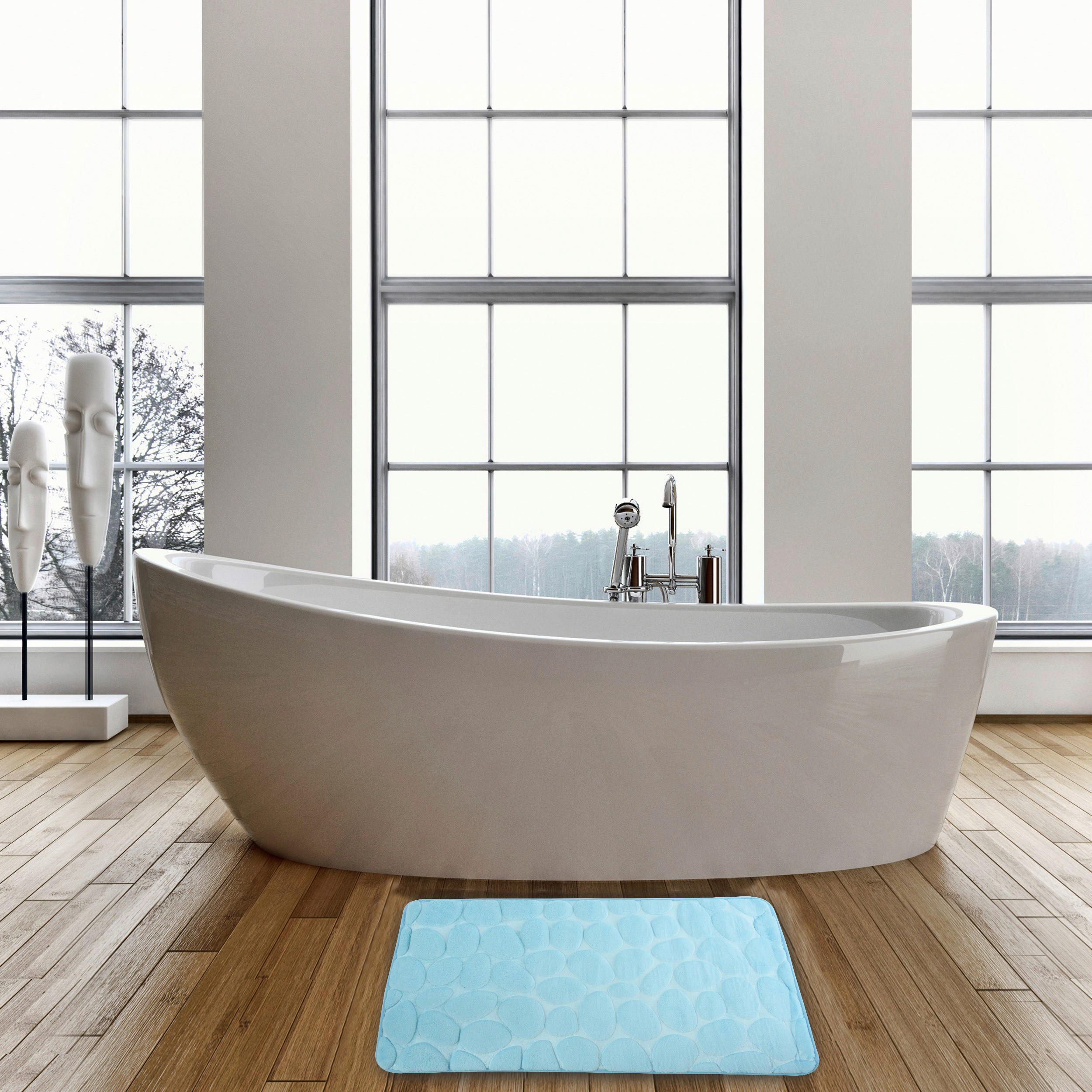 BADTEPPICH Hellblau 50/80 cm  - Hellblau, KONVENTIONELL (50/80cm) - Spirella